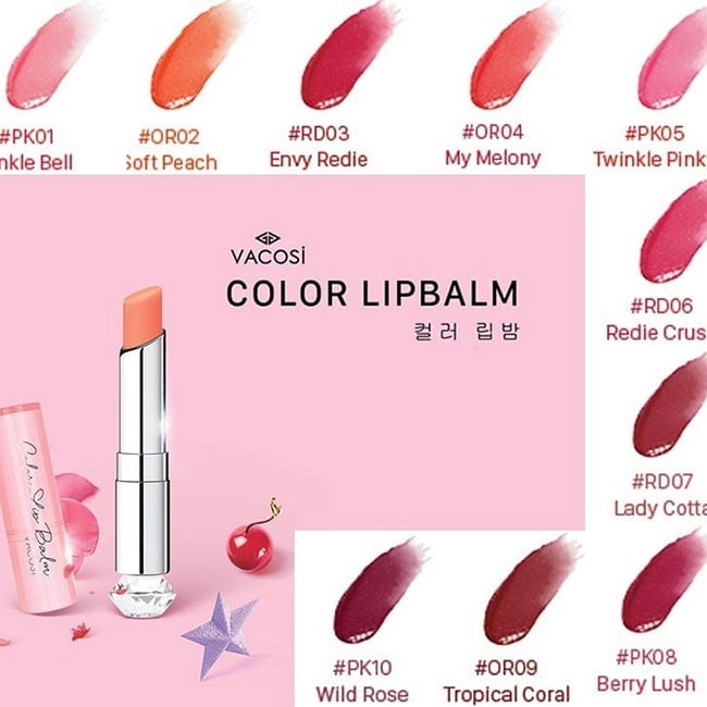 Son Dưỡng Môi Vacosi Color Lipbalm 03 Envy Redie Có Màu 3g
