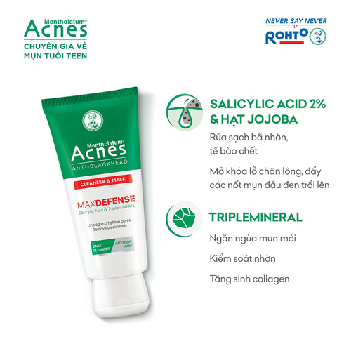 Kem Rửa Mặt Acnes Anti-Blackhead Ngăn Ngừa Mụn Đầu Đen 100g