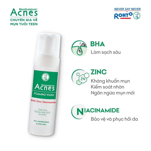Dung Dịch Acnes Tạo Bọt Ngăn Ngừa Mụn 150ml