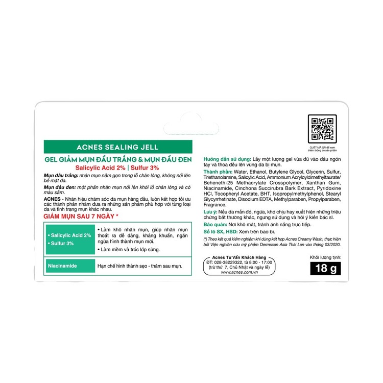 Gel Dưỡng Acnes Kháng Khuẩn, Ngăn Ngừa và Giảm Mụn 18g
