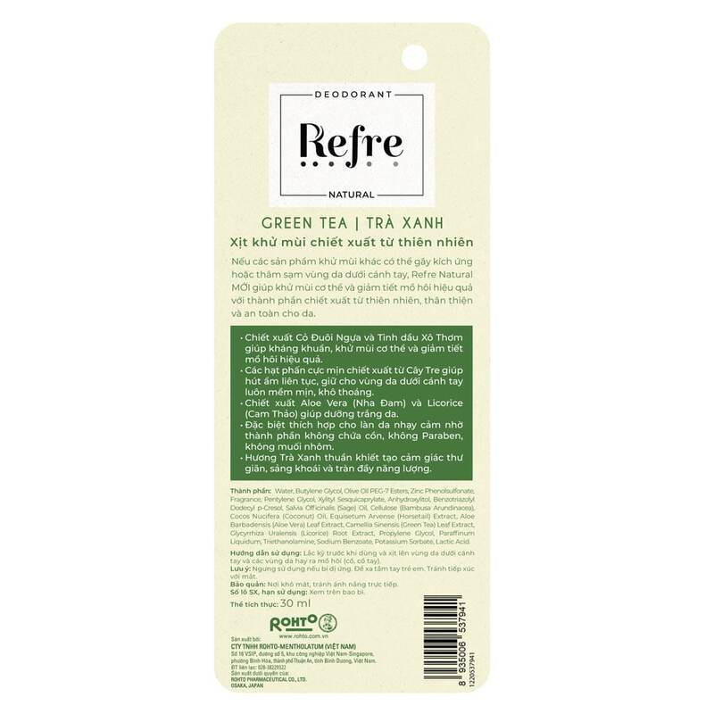 Xịt Khử Mùi Refre Hương Trà xanh 30ml