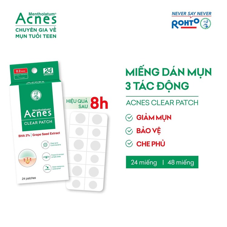 Miếng Dán Mụn Acnes Giúp Giảm Mụn Sưng Viêm 24 PCS