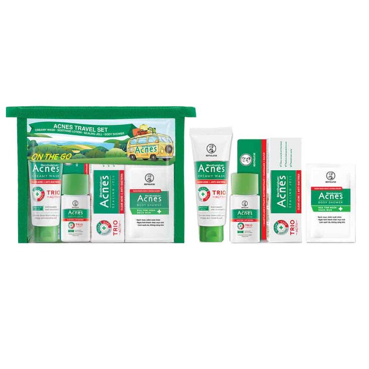 Bộ Acnes Chăm Sóc Da Mụn Cho Mặt Và Cơ Thể (4 món)