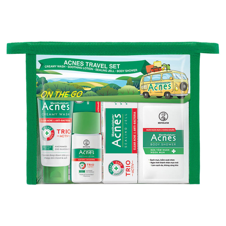 Bộ Acnes Chăm Sóc Da Mụn Cho Mặt Và Cơ Thể (4 món)