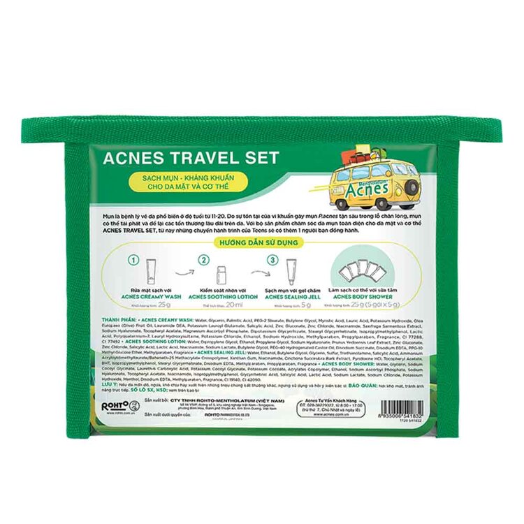 Bộ Acnes Chăm Sóc Da Mụn Cho Mặt Và Cơ Thể (4 món)