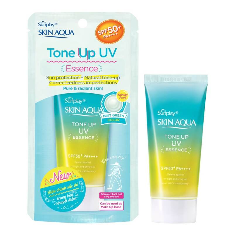 Tinh Chất Chống Nắng Sunplay Skin Aqua Tone Up UV Essence Mint Green Hiệu Chỉnh Tông Da 50g
