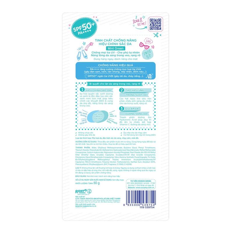 Tinh Chất Chống Nắng Sunplay Skin Aqua Tone Up UV Essence Mint Green Hiệu Chỉnh Tông Da 50g