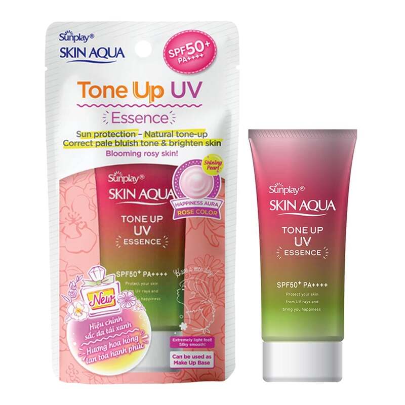 Tinh Chất Chống Nắng Sunplay Skin Aqua Tone Up UV Essence Happiness Aura Rose Color SPF50+ PA++++ 50g