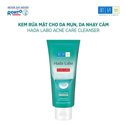 Kem Rửa Mặt Hada Labo Acne Care Calming Cleanser Cho Da Mụn Và Nhạy Cảm 80g