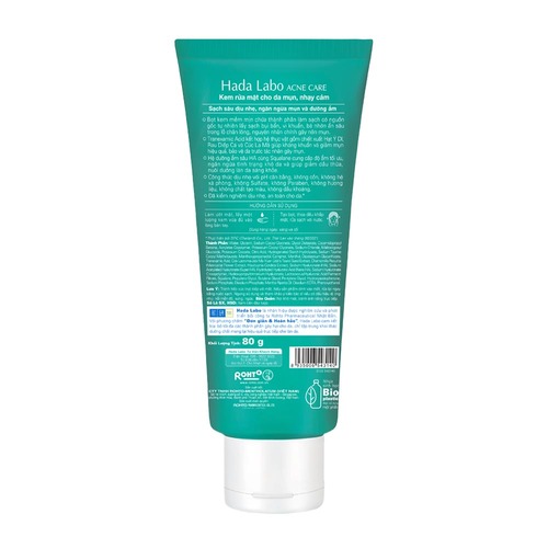 Kem Rửa Mặt Hada Labo Acne Care Calming Cleanser Cho Da Mụn Và Nhạy Cảm 80g