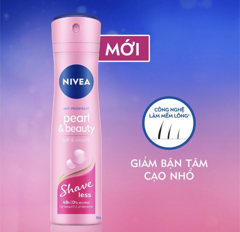 Xịt Khử Mùi Nivea Anti-Perspirant Pearl & Beauty Soft & Smooth Shaveless Ngọc Trai Mịn Mượt 150ml