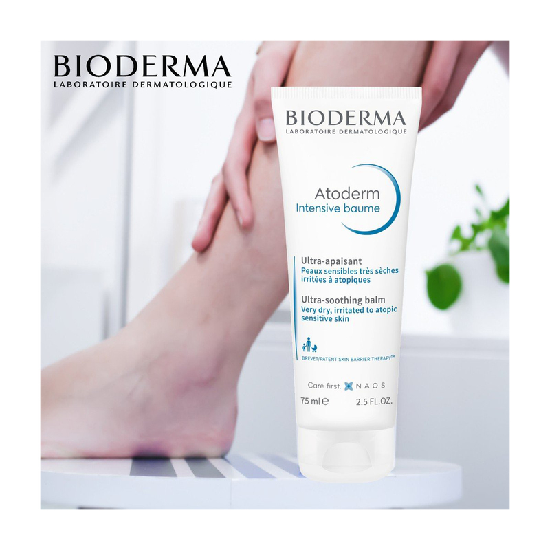 Kem Dưỡng Bioderma Atoderm Intensive Baume Làm Dịu, Phục Hồi Da Dành Cho Da Rất Khô, Da Nhạy Cảm, Da Chàm Dị Ứng 75ml