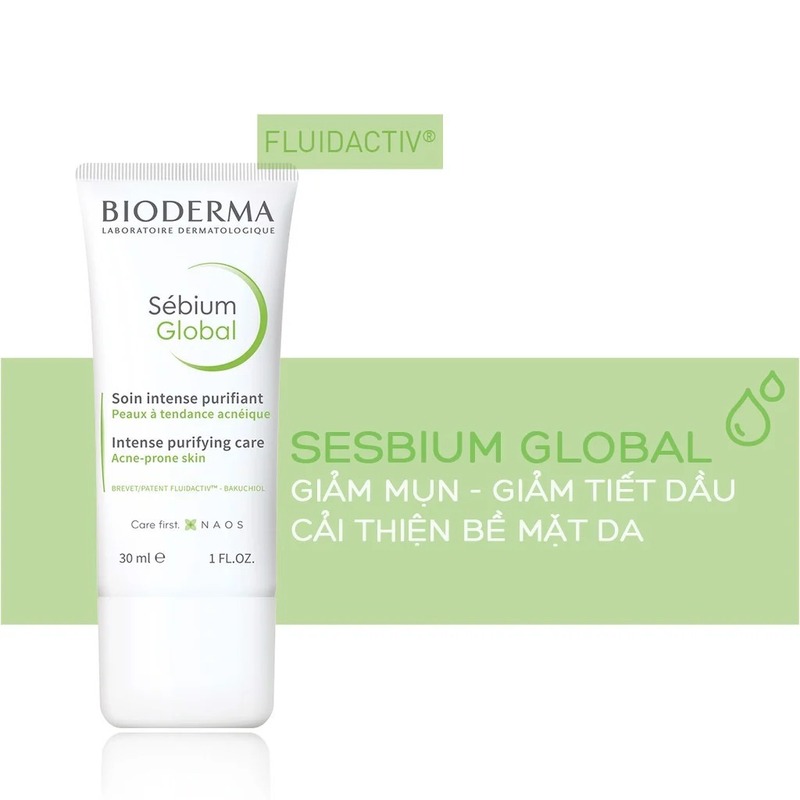 Kem Dưỡng Bioderma Sébium Global Cream Giảm Mụn, Ngăn Ngừa Mụn Tái Phát 30ml