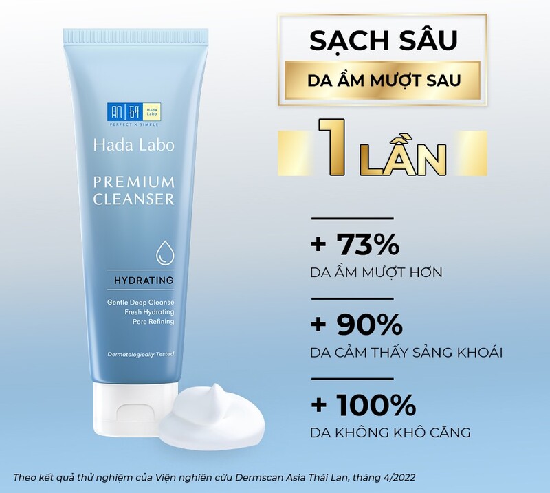Bộ Sản Phẩm Sữa Rửa Mặt Hada Labo Premium Hydrating 100g + Dung Dịch Hada Labo Advanced Nourish 40ml