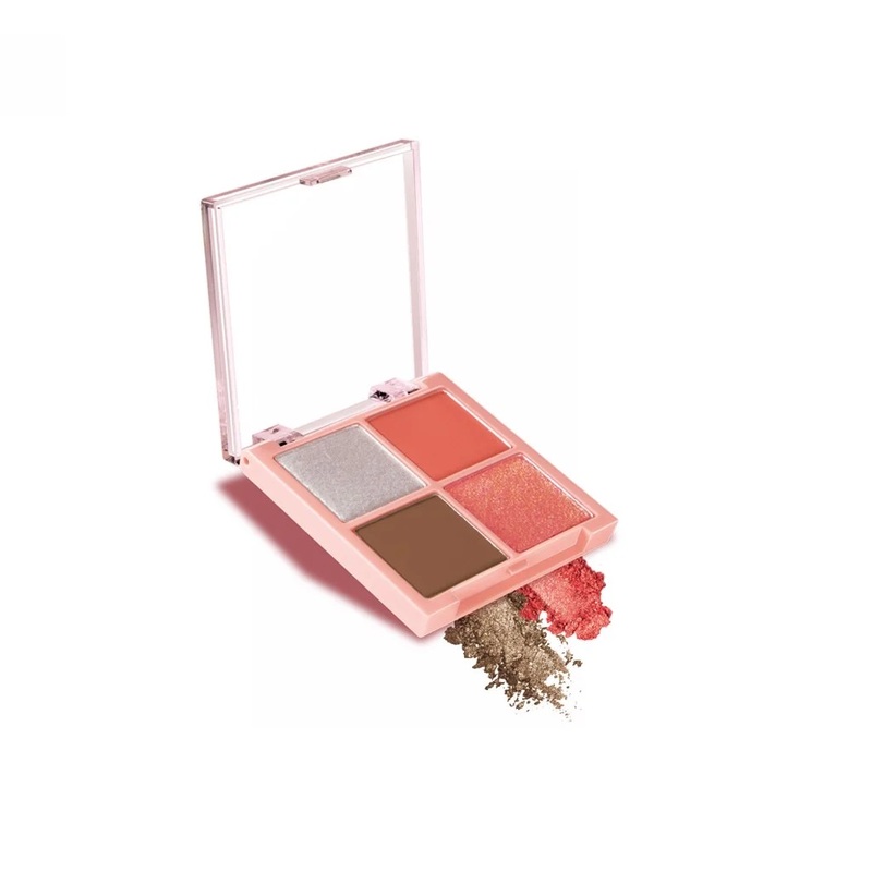 Phấn Mắt Silkygirl Full Bloom Shadow Quad 4 Ô Có Nhũ 04 Peony Flush