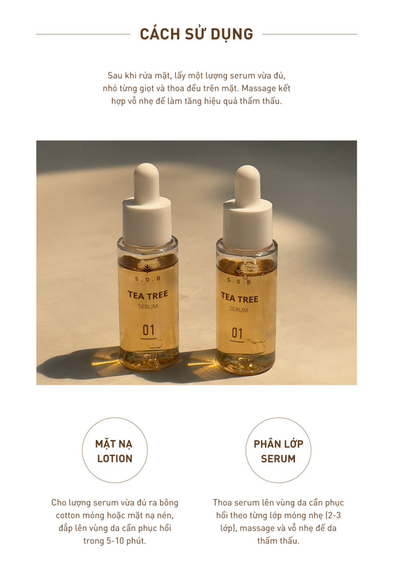 Tinh Chất S.O.B Tea Tree Serum Làm Sáng Da Và Giảm Mụn 30ml