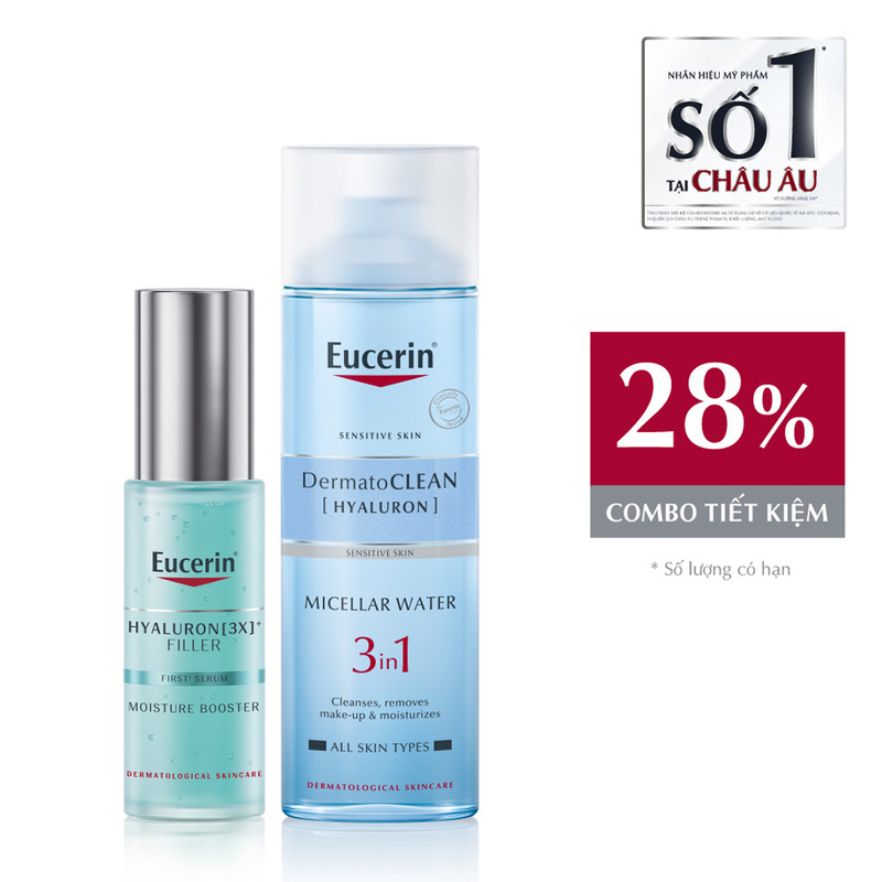 Bộ Sản Phẩm Eucerin Tinh Chất Cấp Ẩm 30ml + Nước Tẩy Trang Da Nhạy Cảm 200ml