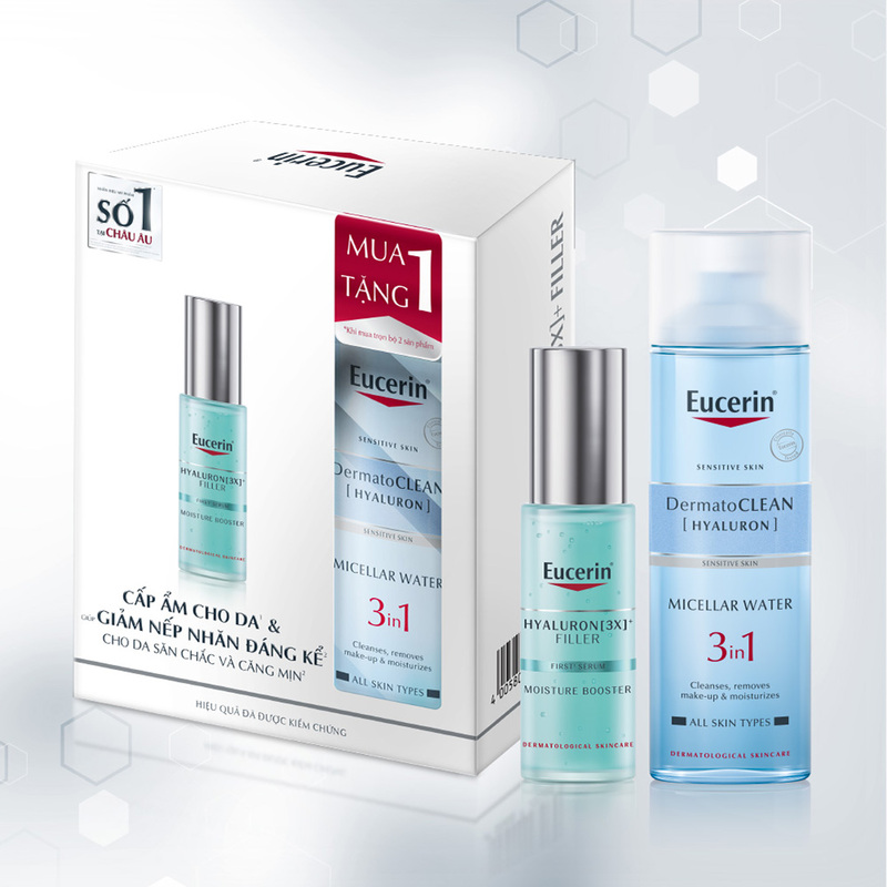 Bộ Sản Phẩm Eucerin Tinh Chất Cấp Ẩm 30ml + Nước Tẩy Trang Da Nhạy Cảm 200ml