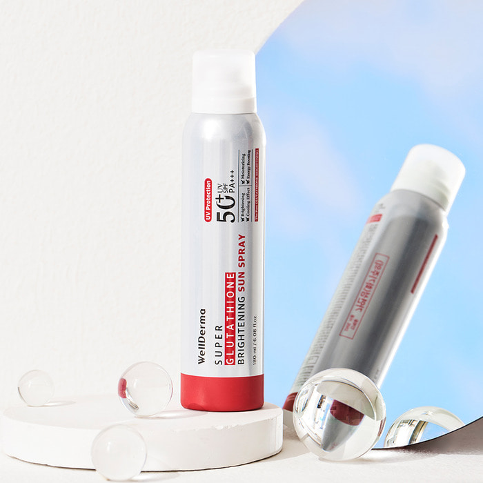 Xịt Chống Nắng Wellderma Super Glutathione Brightening Sun Spray UV Protection 50+ UV SPF PA+++ 180ml