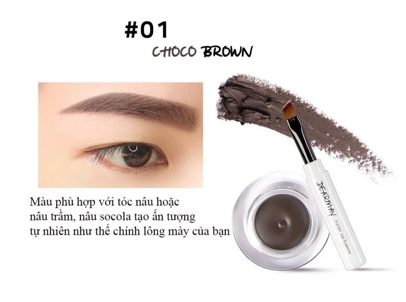 Gel Kẻ Mày Dearmay Fixtay Gel Choco Brown 3.6g