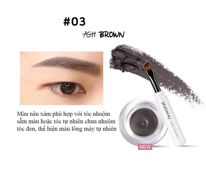 Gel Kẻ Mày Dearmay Fixtay Gel Ash Brown 3.6g