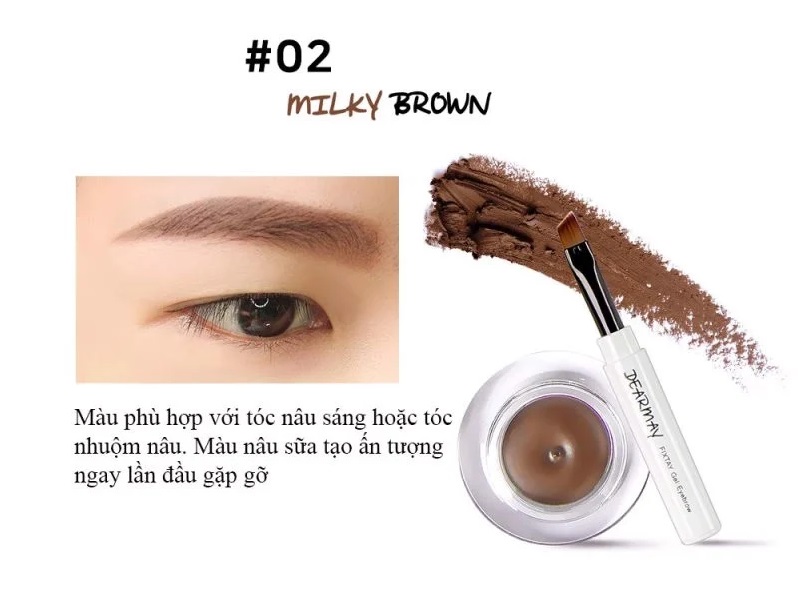 Gel Kẻ Mày Dearmay Fixtay Gel Milky Brown 3.6g