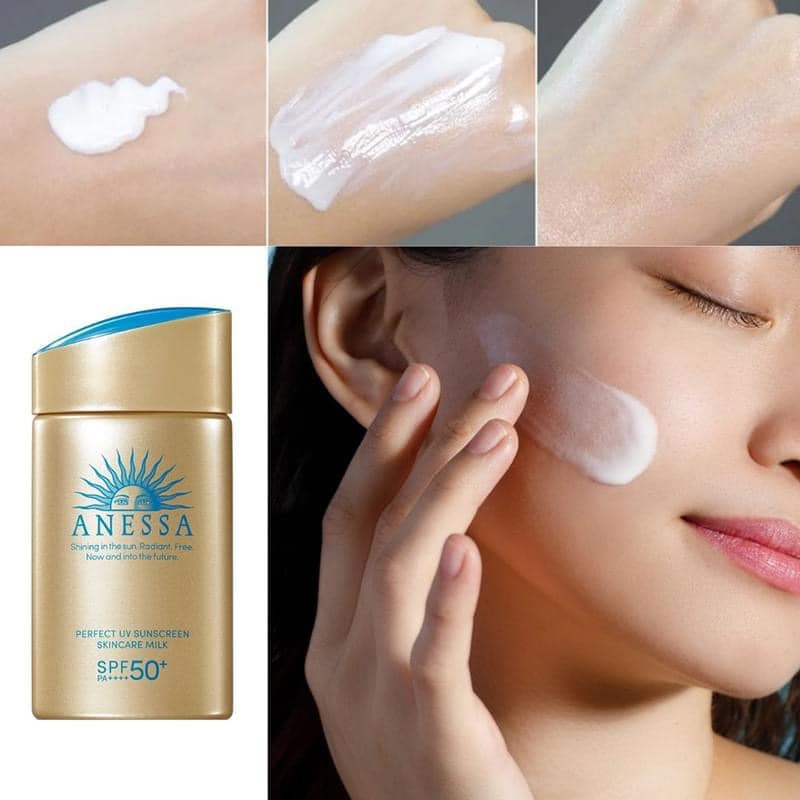 Sữa Chống Nắng Anessa Perfect UV Sunscreen Skincare Milk N SPF50+ PA++++ Dưỡng Da Kiềm Dầu Mẫu Mới 2022 60ml