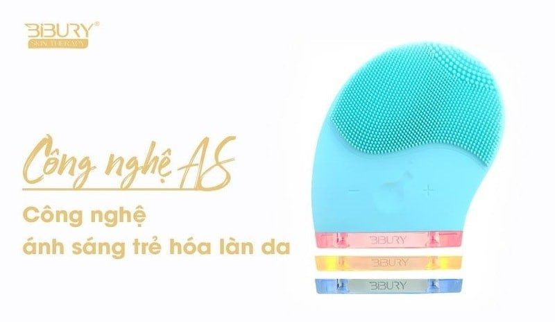 Máy Rửa Mặt Bibury Skin Therapy Facial Cleansing & Light Therapy Brush Màu Hồng