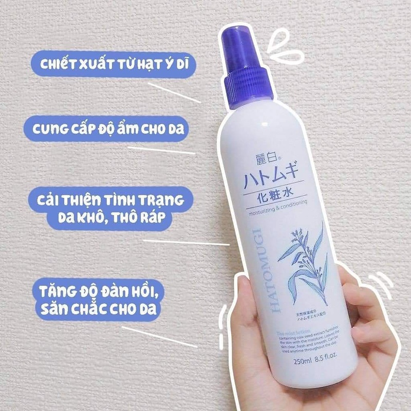 Xịt Phun Sương Hatomugi Ý Dĩ Dưỡng Ẩm, Làm Sáng Da 250ml