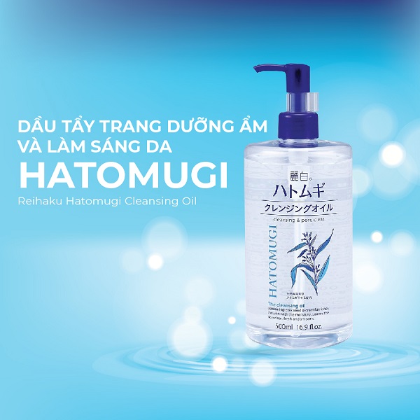 Dầu Tẩy Trang Hatomugi Ý Dĩ Dưỡng Ẩm, Làm Sáng Da 500ml