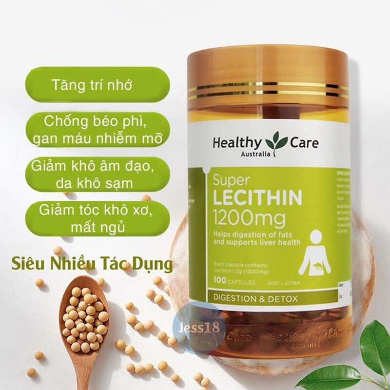 Viên Uống Mầm Đậu Nành HealthyCare Super Lecithin 1200mg 100 PCS