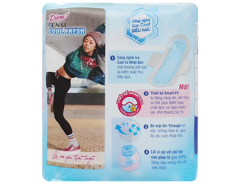 Băng Vệ Sinh Diana Sensi Cool Fresh Siêu Mỏng 23cm Cánh - 20 PCS