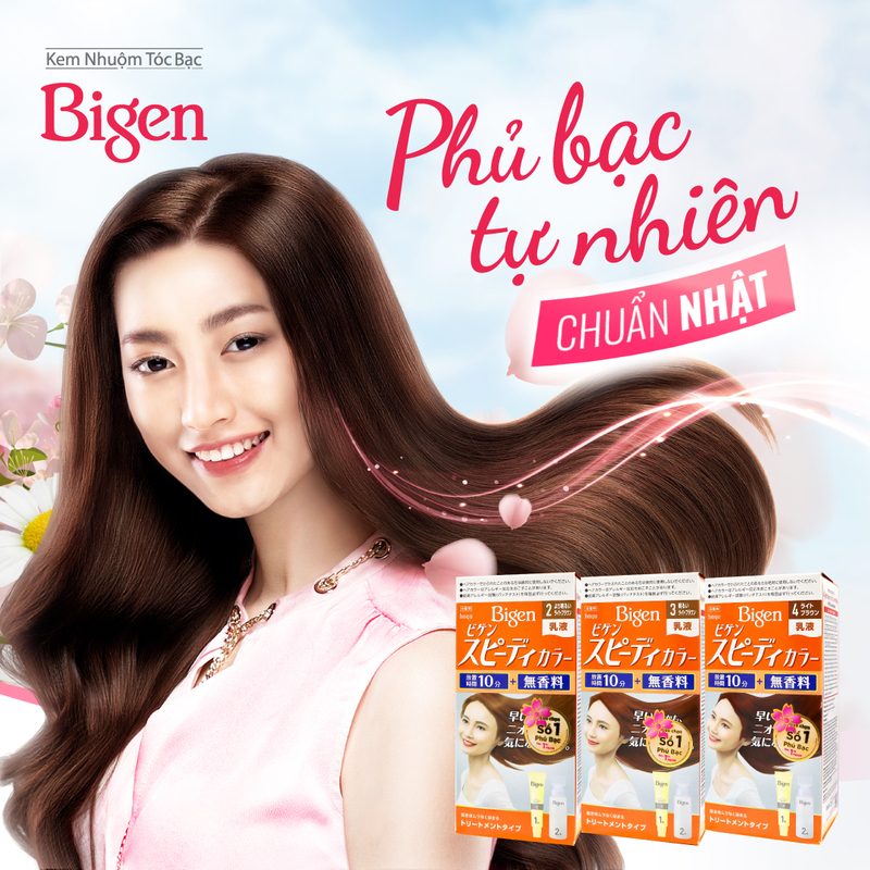 Kem Nhuộm Tóc Phủ Bạc Bigen Speedy Color Milky Màu Nâu 80g