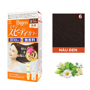 Kem Nhuộm Tóc Phủ Bạc Bigen Speedy Color Milky Màu Nâu Đen 80g