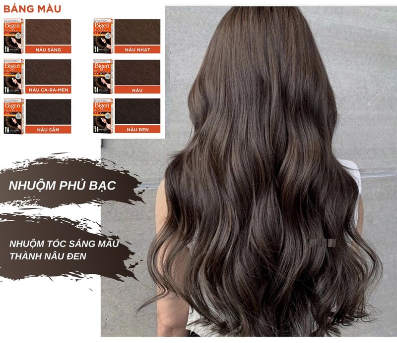 Kem Nhuộm Tóc Phủ Bạc Bigen Speedy Color Milky Màu Nâu Sẫm 80g
