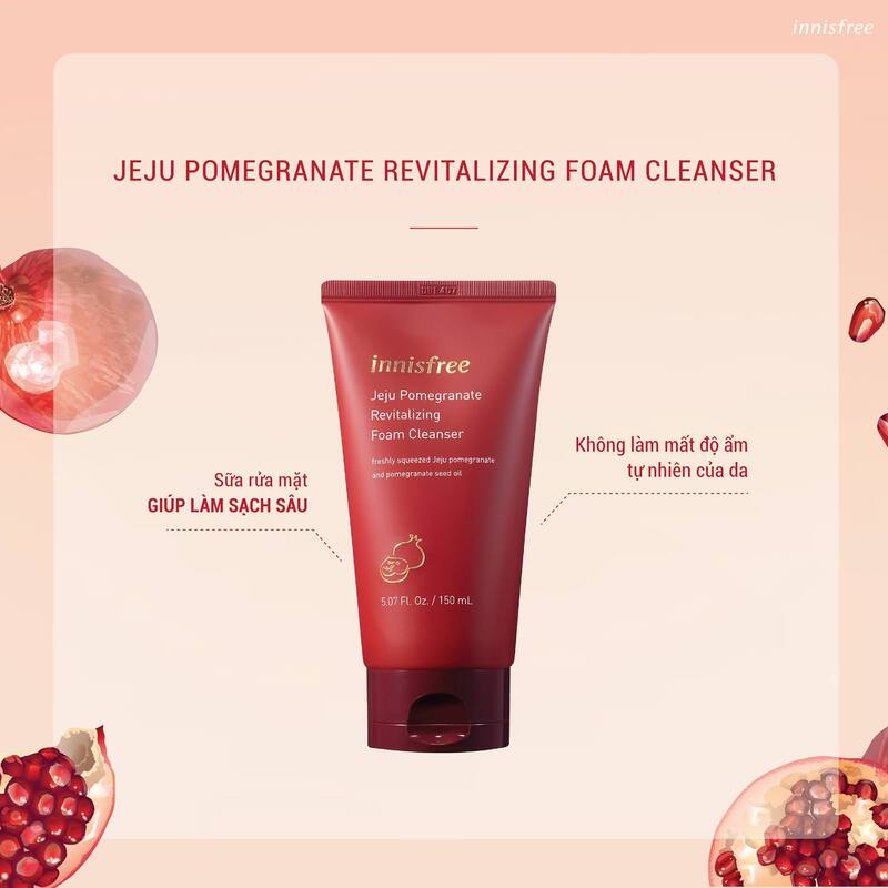 Sữa Rửa Mặt Innisfree Lựu Đỏ Jeju Pomegranate Revitalizing 150ml