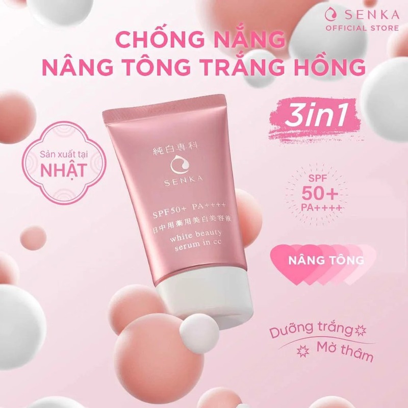 Kem Chống Nắng Senka CC Serum 3 In 1 Dưỡng Sáng Da Nâng Tông 40g