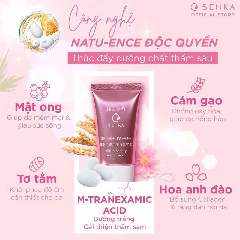 Kem Chống Nắng Senka CC Serum 3 In 1 Dưỡng Sáng Da Nâng Tông 40g