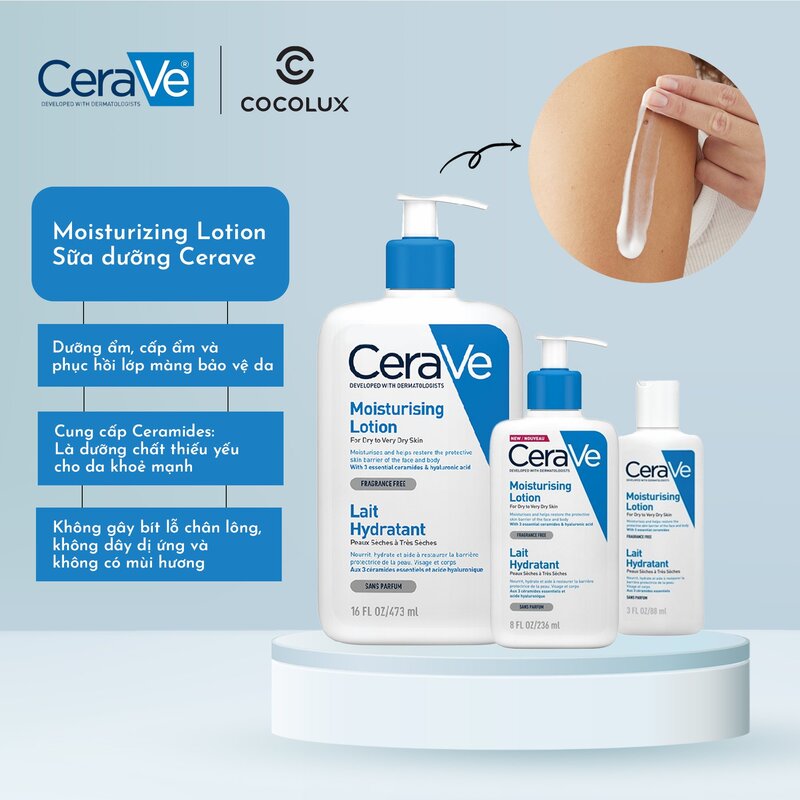 Sữa Dưỡng Cerave Moisturising Lotion Giúp Dưỡng Ẩm Dành Cho Da Khô 236ml