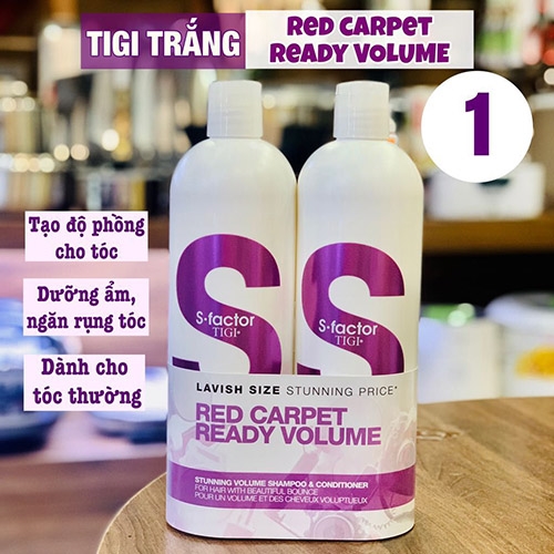 Bộ Gội Xả Tigi Trắng Red Carpet Ready Volume 750ml