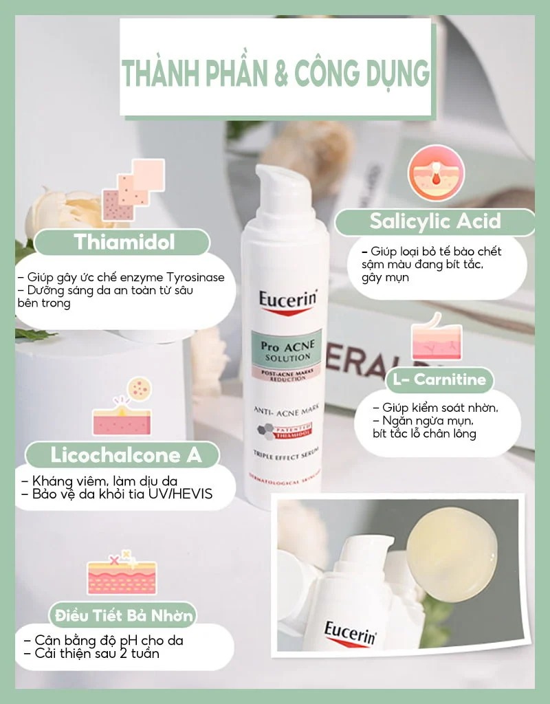 Bộ Sản Phẩm Eucerin Pro ACNE Solution Triple Effect Serum + Toner Giúp Giảm Thâm Mụn & Dưỡng Sáng Da