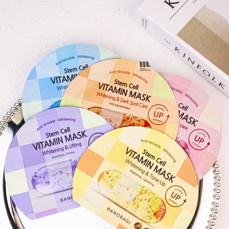 Mặt Nạ Banobagi Stem Cell Vitamin Mask Whitening & Lifting Dưỡng Sáng, Làm Săn Chắc Da 30g (Tím)