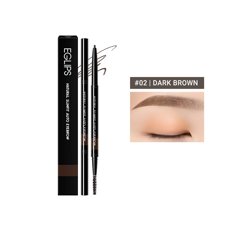 Chì Kẻ Mày Eglips Natural Slimfit Auto Eyebrow 02 Dark Brown Siêu Mảnh 0.08g