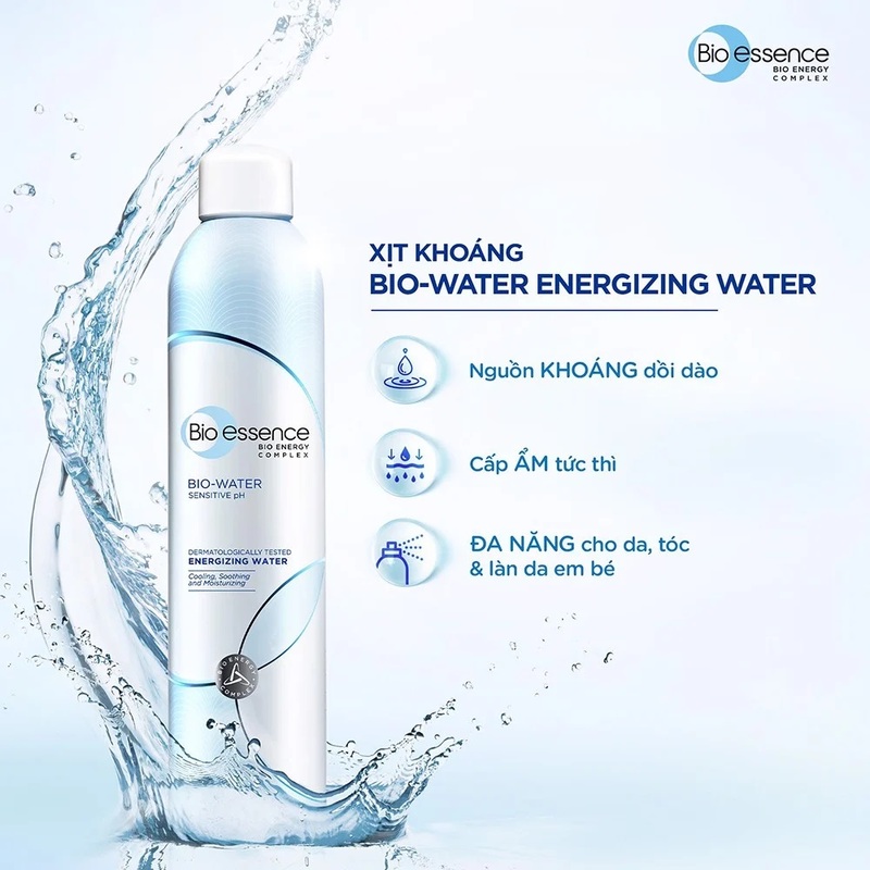 Xịt Khoáng Bio-essence Bio-Water Energizing Water Dưỡng Da Ẩm Mịn 300ml