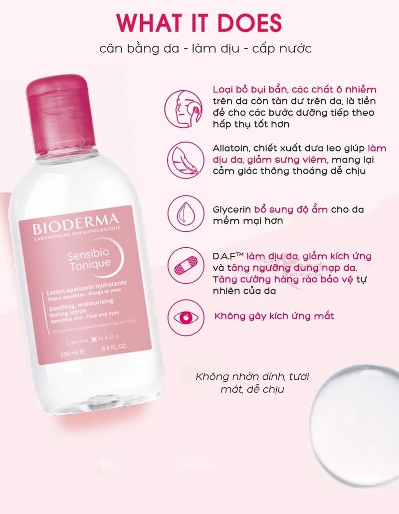 Nước Hoa Hồng Bioderma Sensibio Tonique Cho Da Nhạy Cảm 250ml