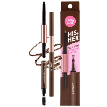 Chì Kẻ Mày Cathy Doll 3in1 His & Her Cushion Eyebrow Pencil #02 Medium Brown