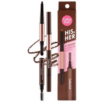 Chì Kẻ Mày Cathy Doll 3in1 His & Her Cushion Eyebrow Pencil #01 Dark Brown