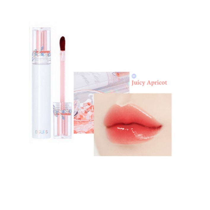 Son Bóng Eglips Water Glaze Tint 01 Juicy Apricot San Hô Đào