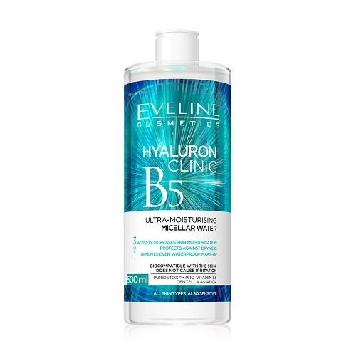Nước Tẩy Trang Eveline Hyaluron Clinic B5 Dưỡng Ẩm 500ml