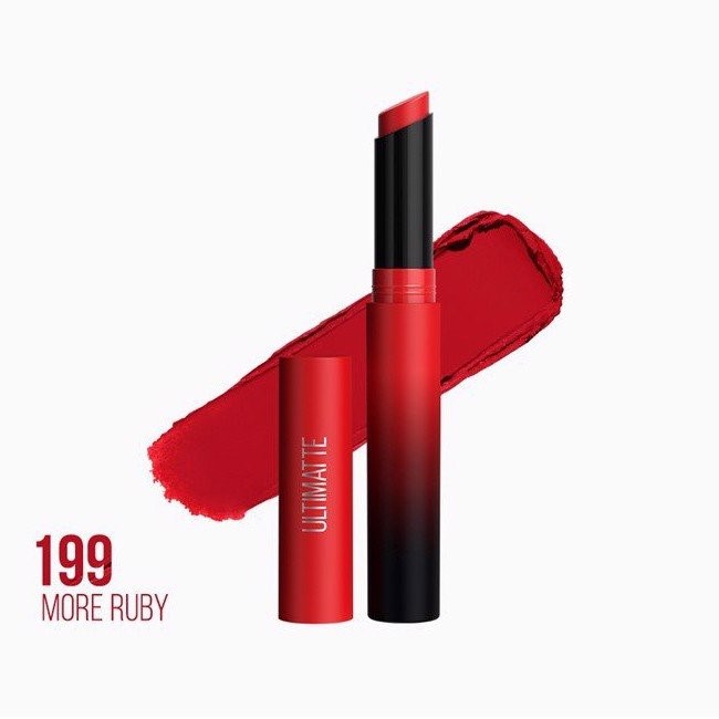 Son Thỏi Maybelline Ultimatte Mịn Môi Siêu Nhẹ 199 More Ruby 1.7g 